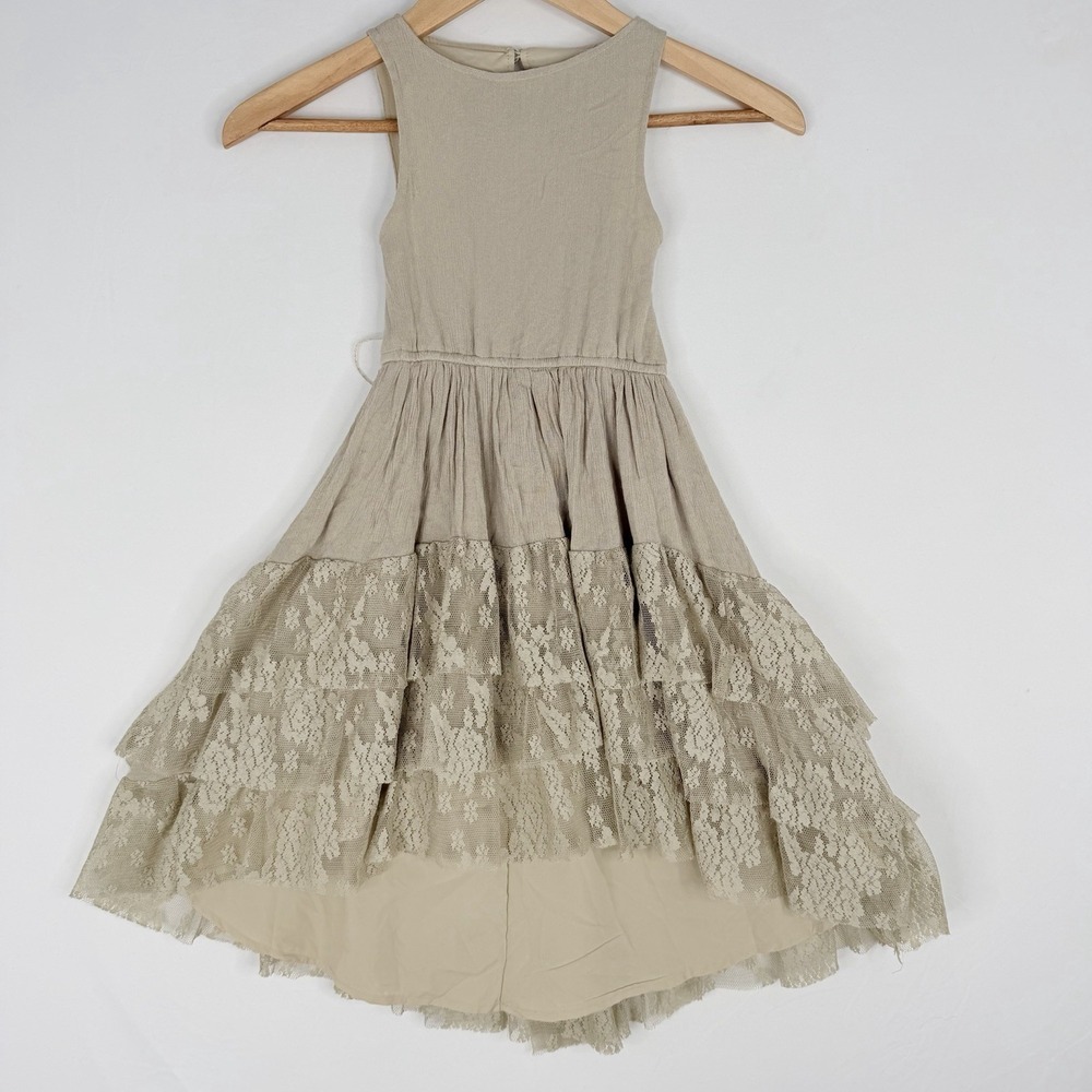 Mia Joy Catrin maxi Dress by Joyfolie High-Low Hem Size 5 Layered Lace Ruffle